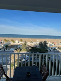 View of beach from our balcony