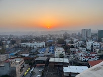 Sunrise view from the outdoor restaurant patio