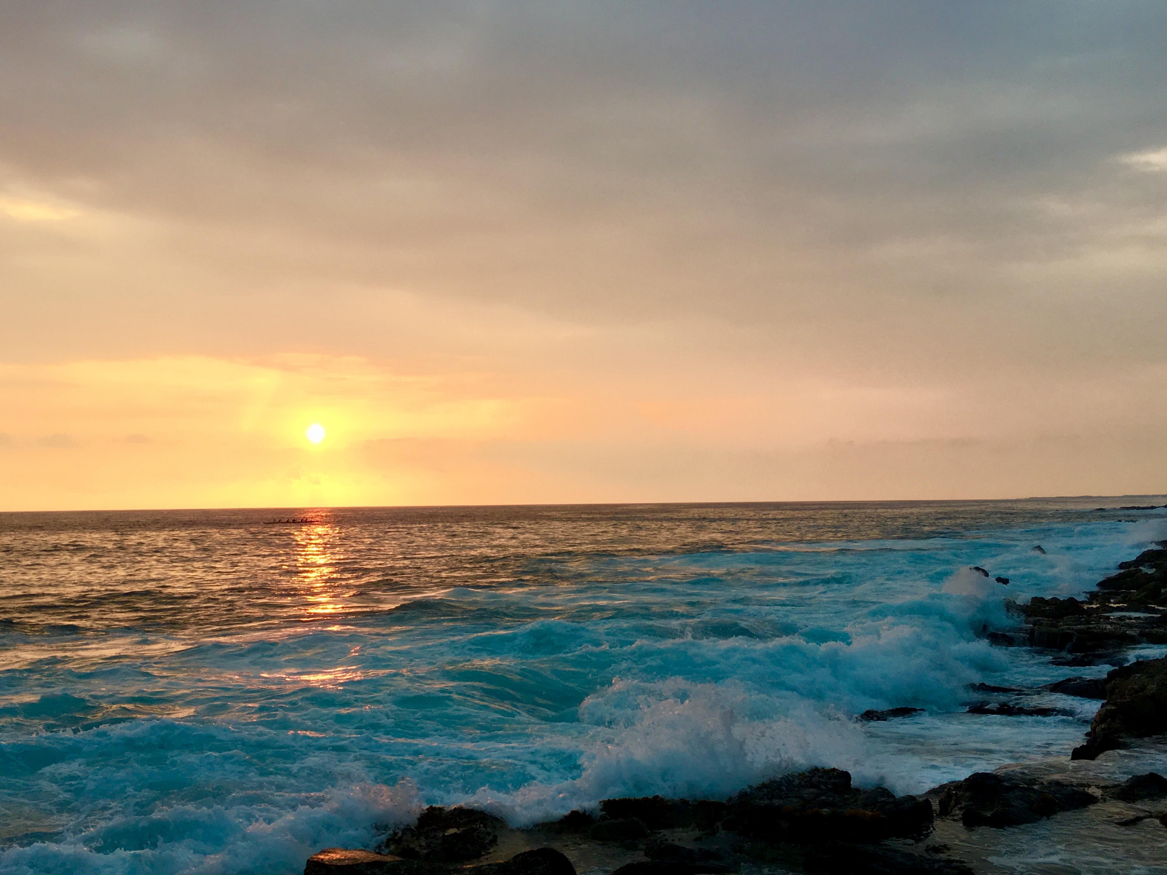 Sunset from the saltwater pool