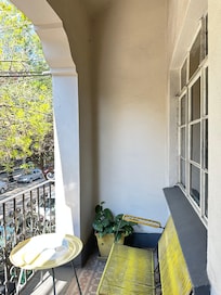 balcony facing the street