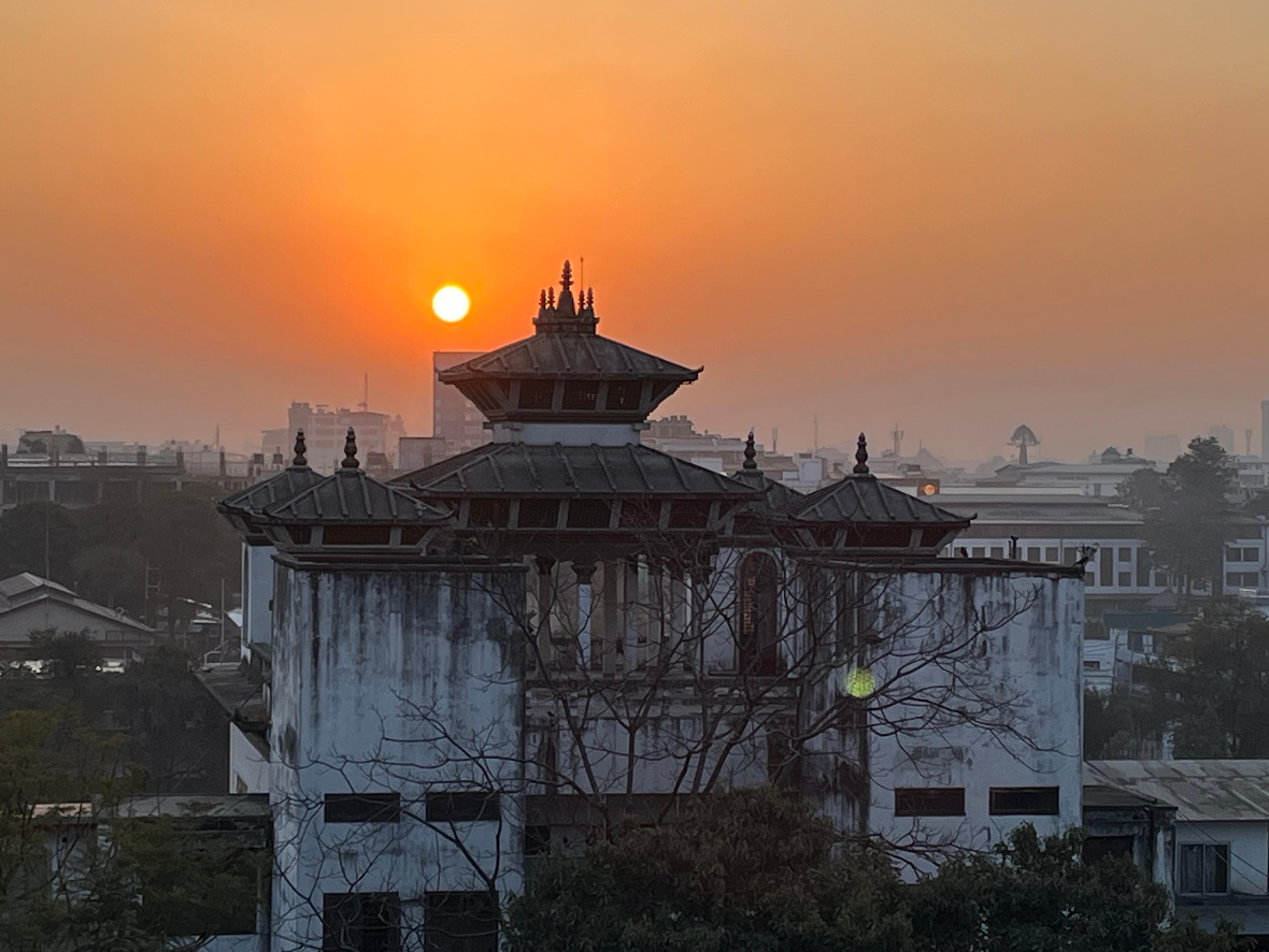 Sunrise from my room on the 5th floor. 