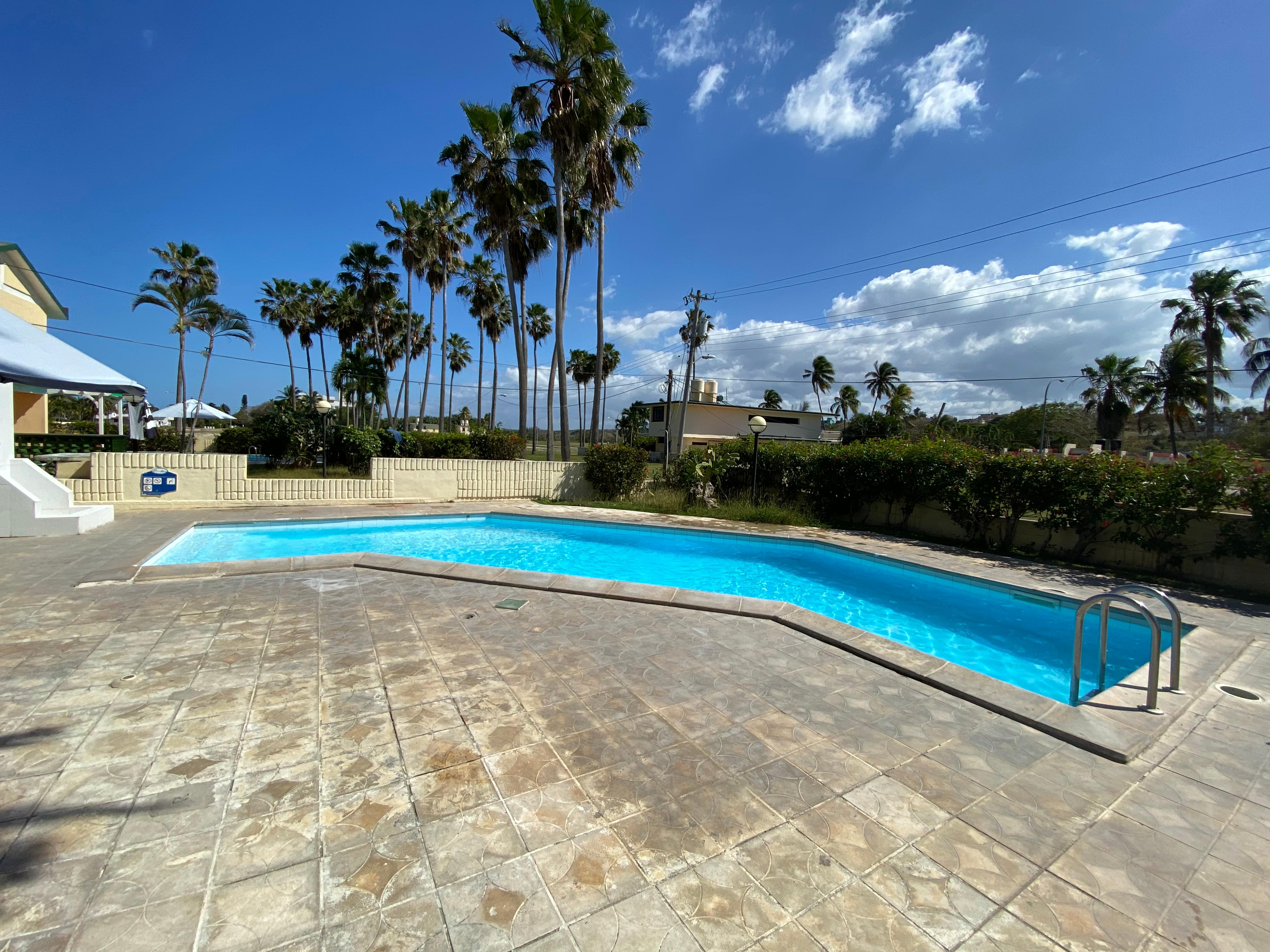 The pool of the house. 