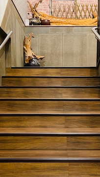 The stairs are very wide