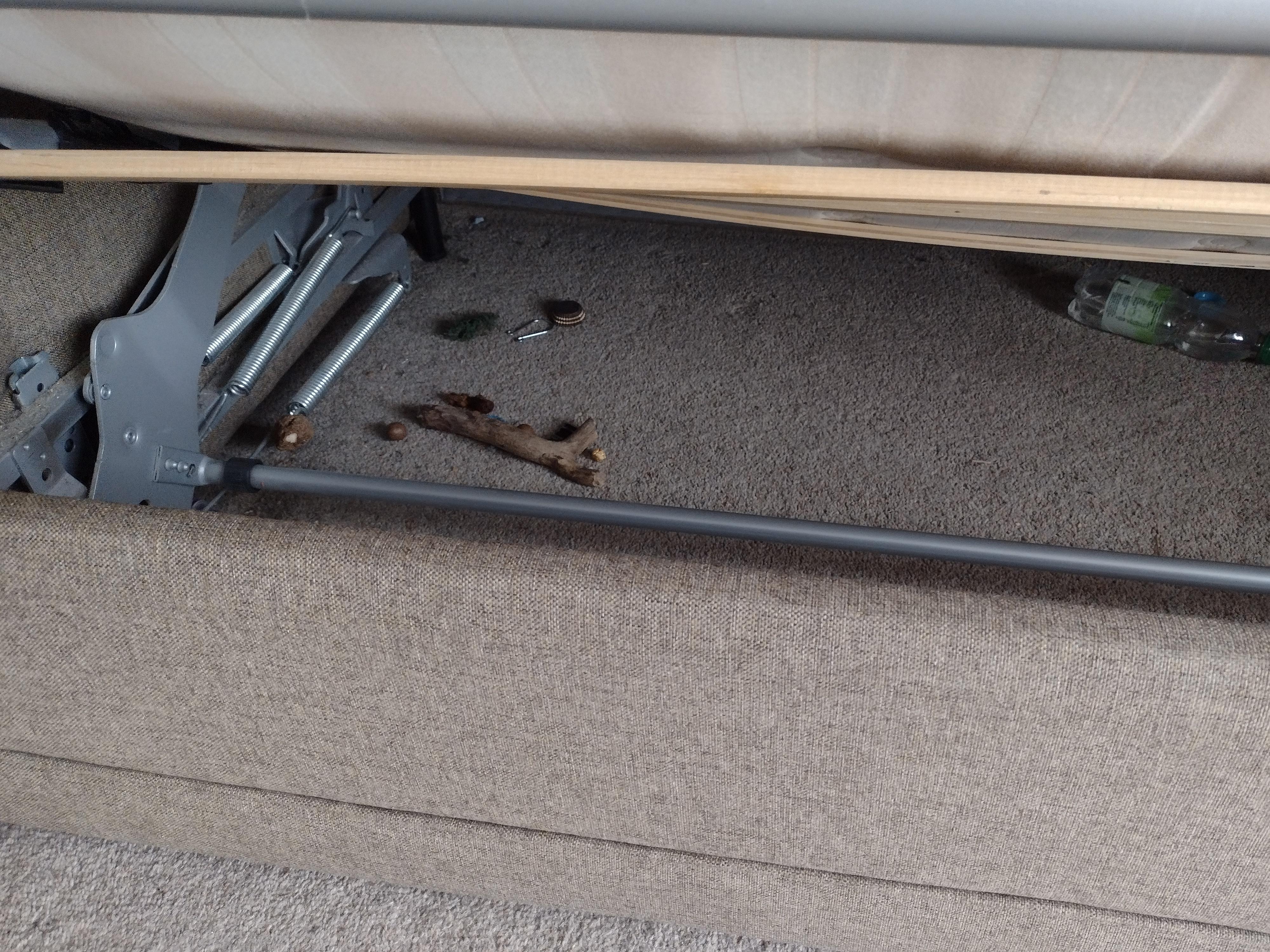 Under the sofa bed