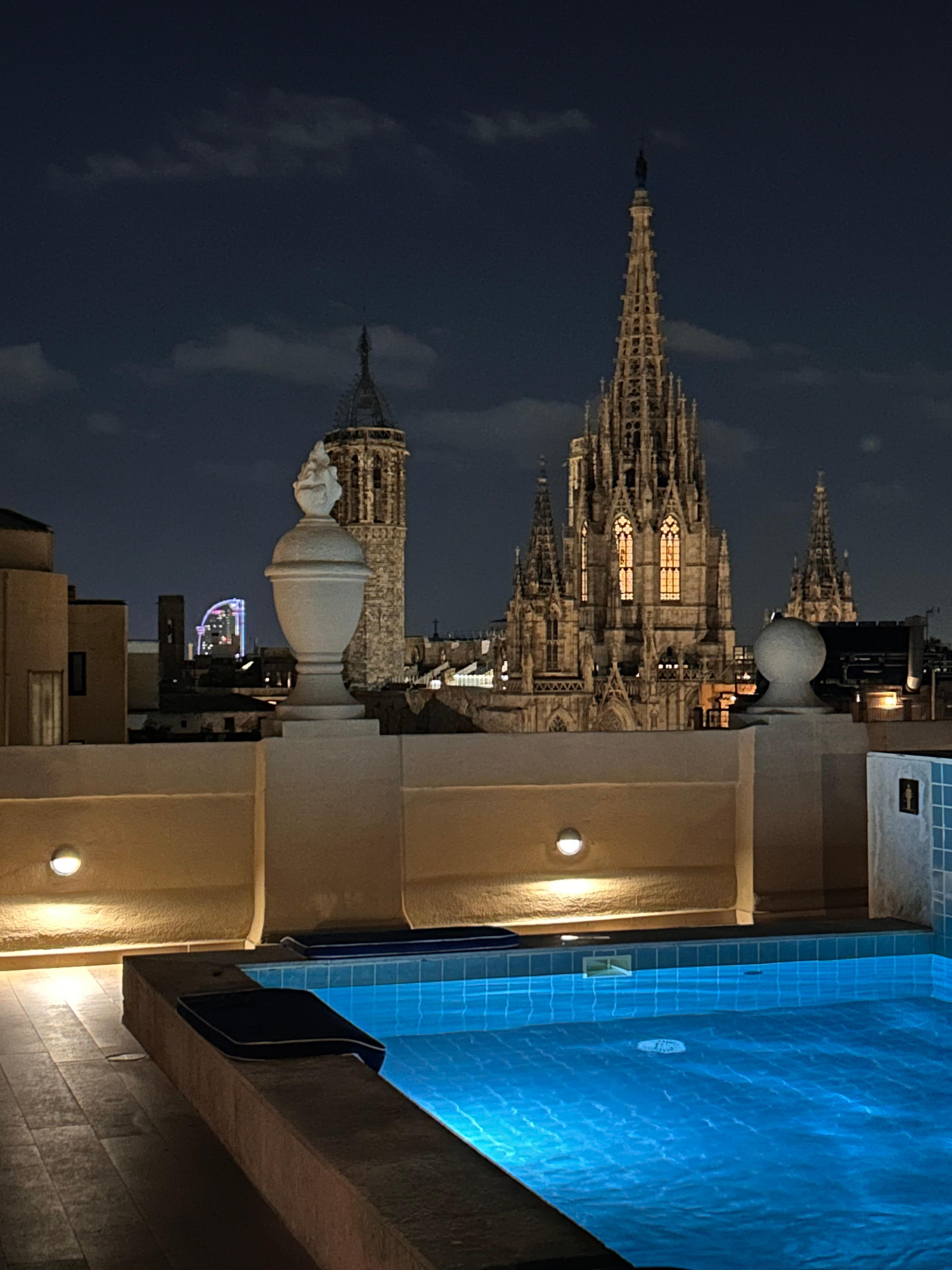 The cathedral from the roof top bar