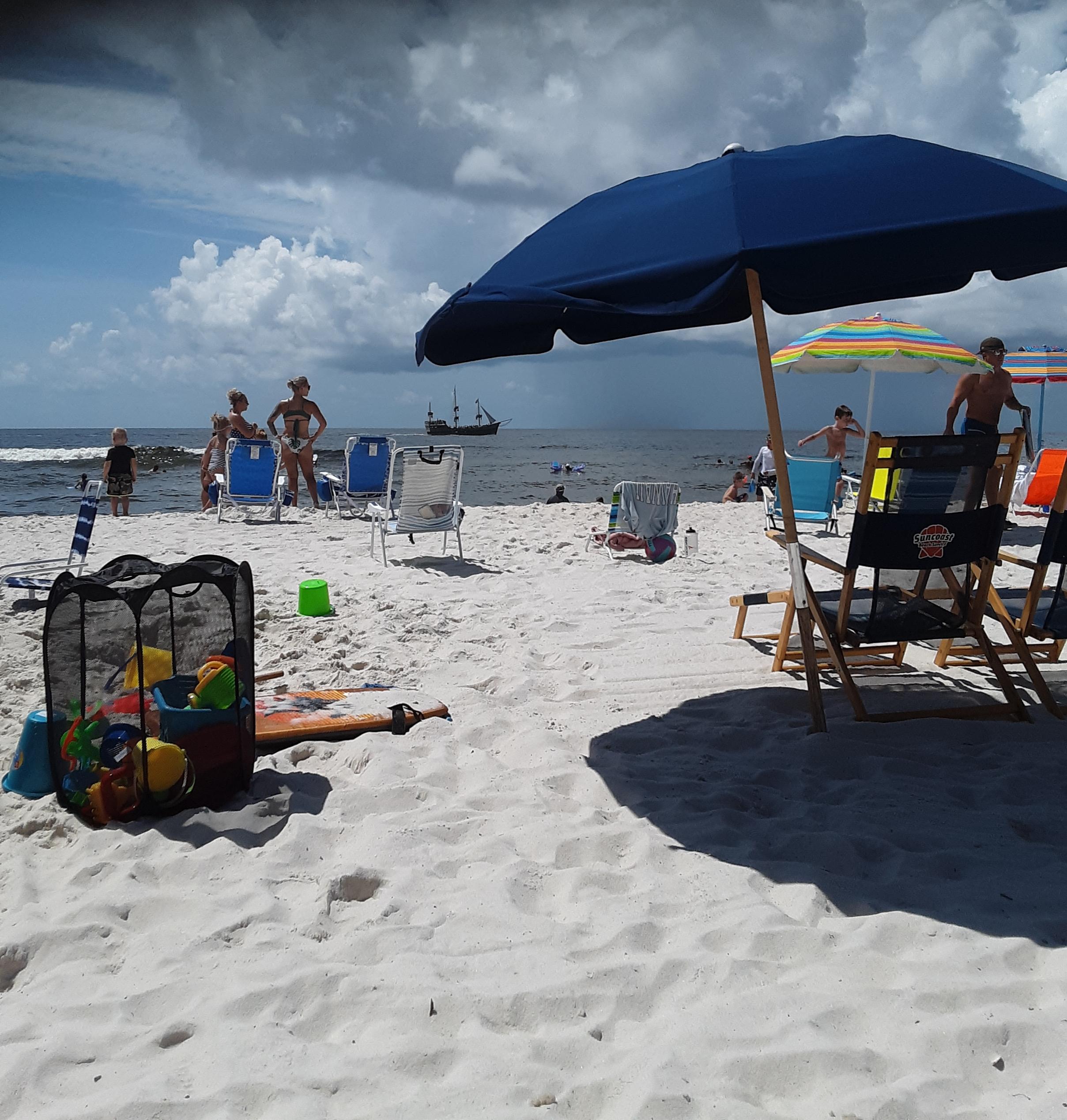 Beach chairs and umbrellas to rent