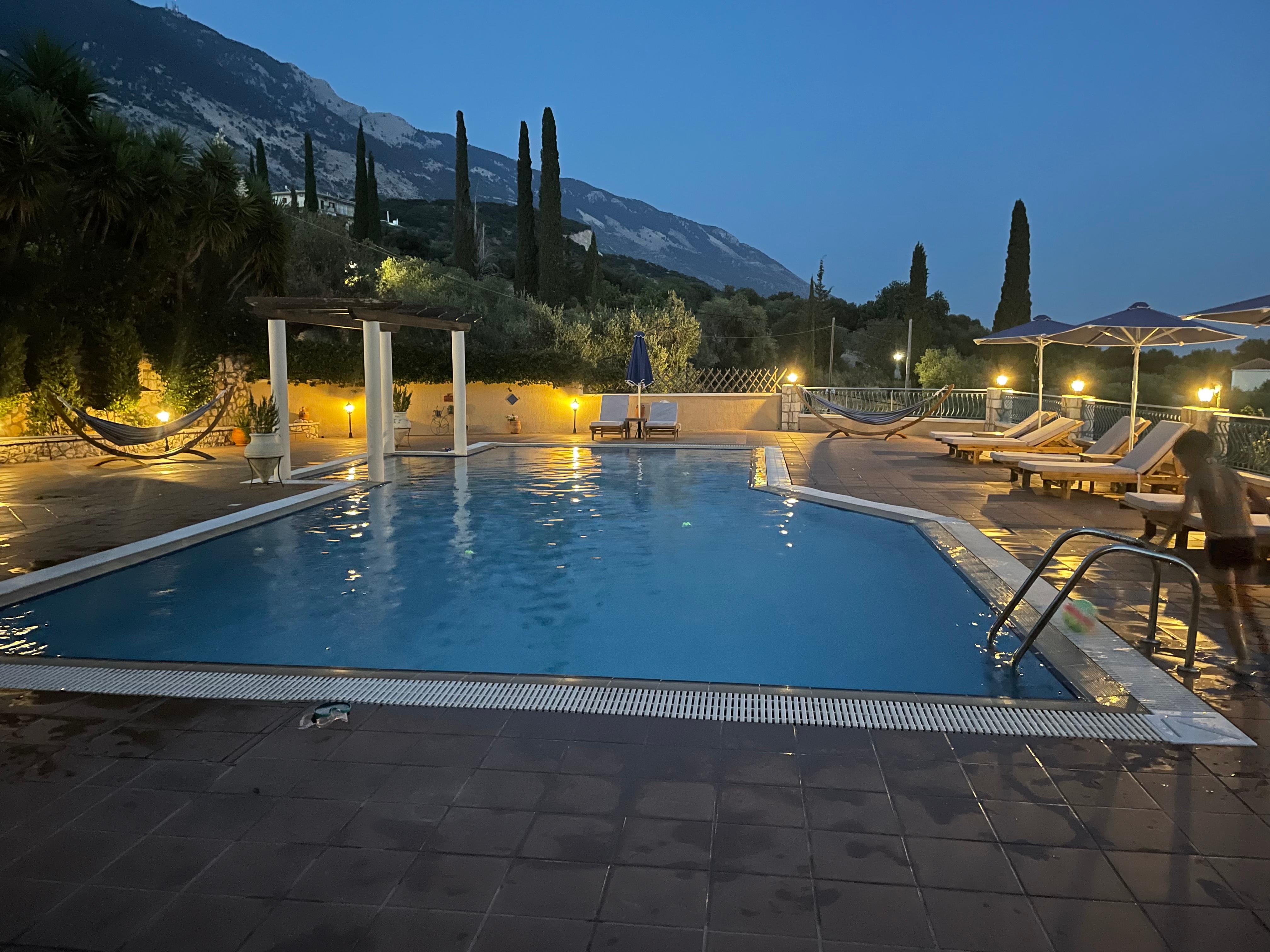 Swimming pool in the evening 