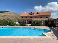 The hotel and the pool