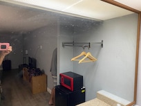 Filthy mirror with splatter marks