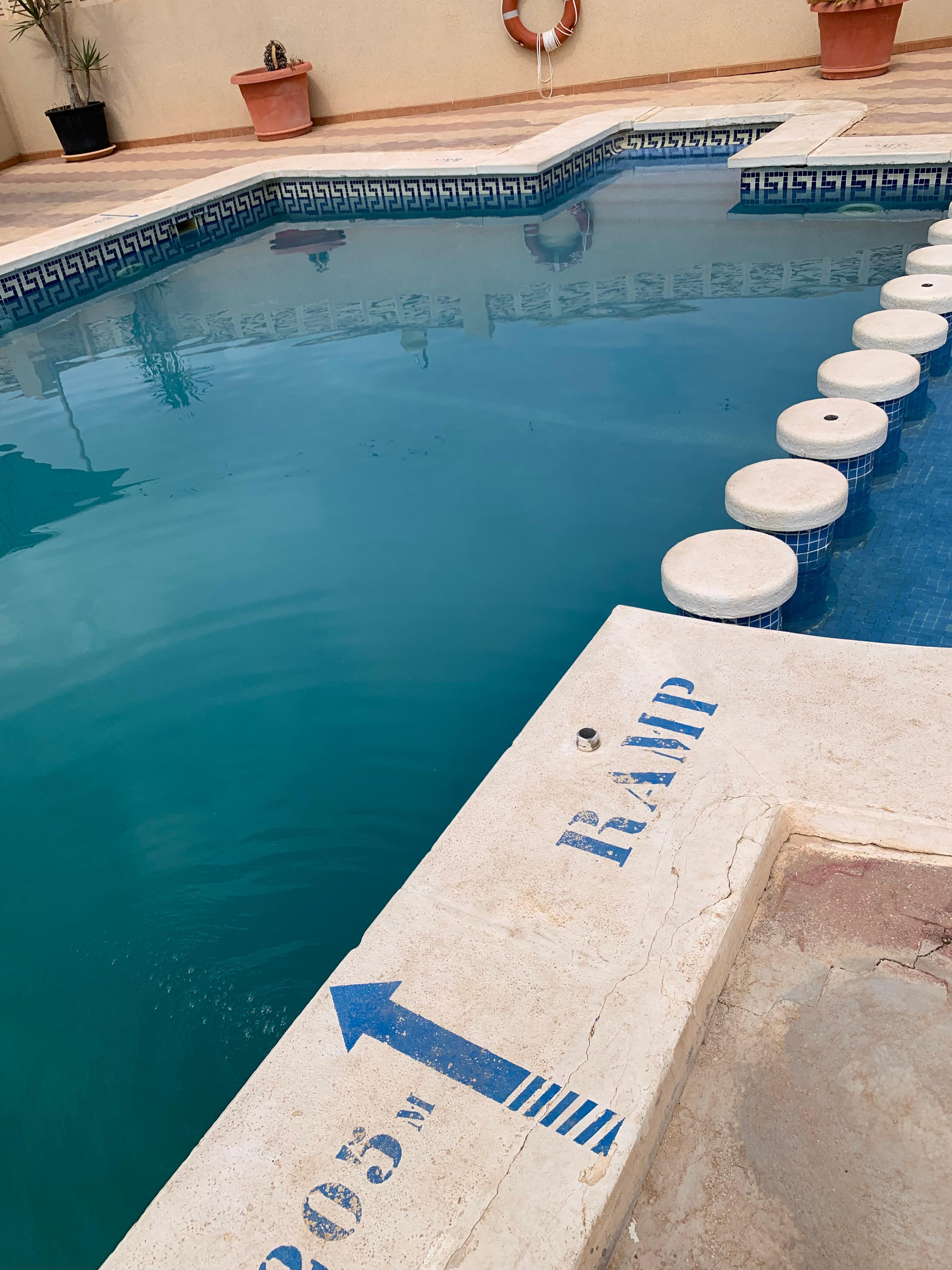 The hotel swimming pool