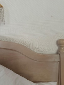 Dirt line above the bed