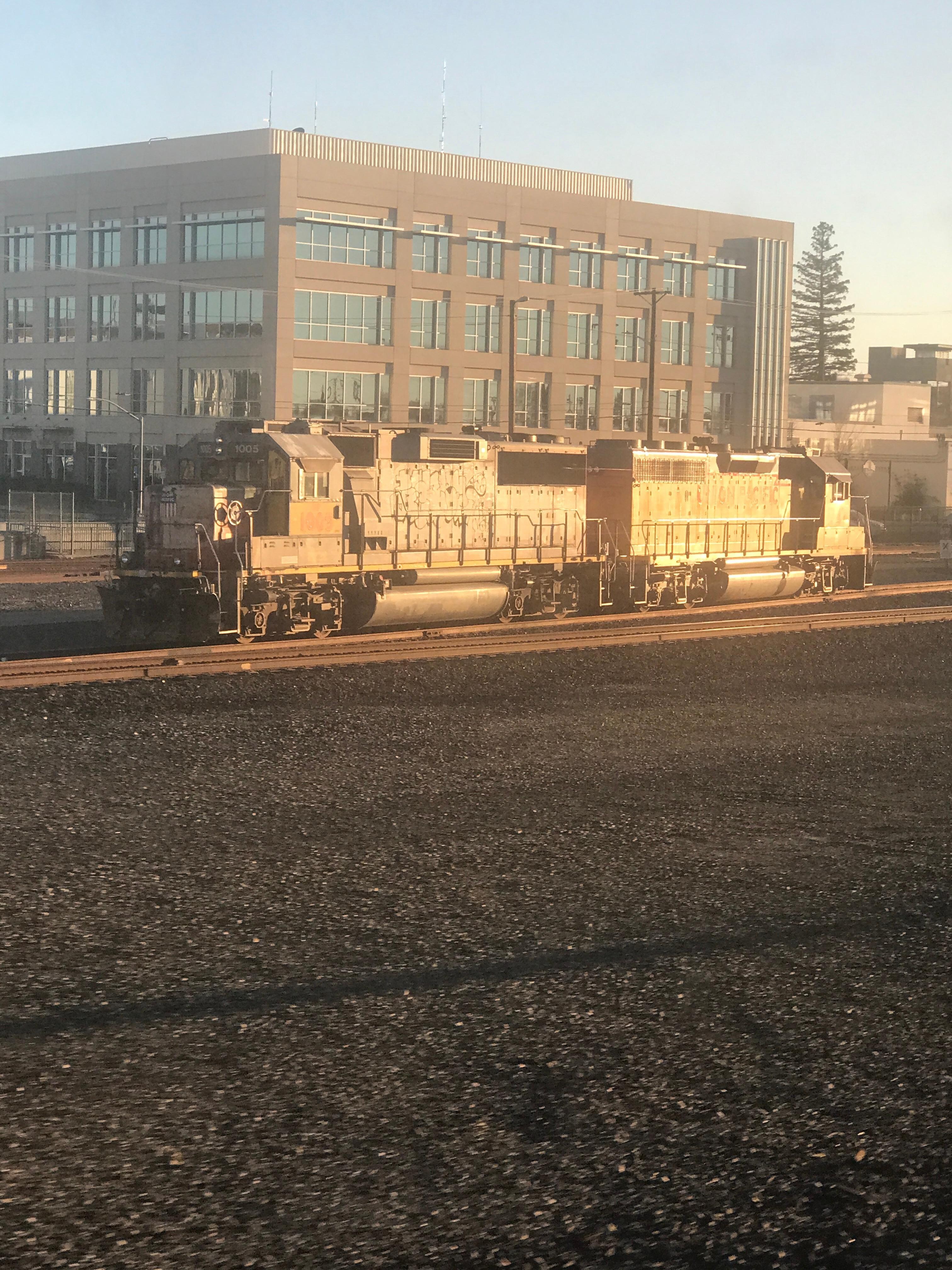 View from the Hyatt House across from Emeryville Amtrak station