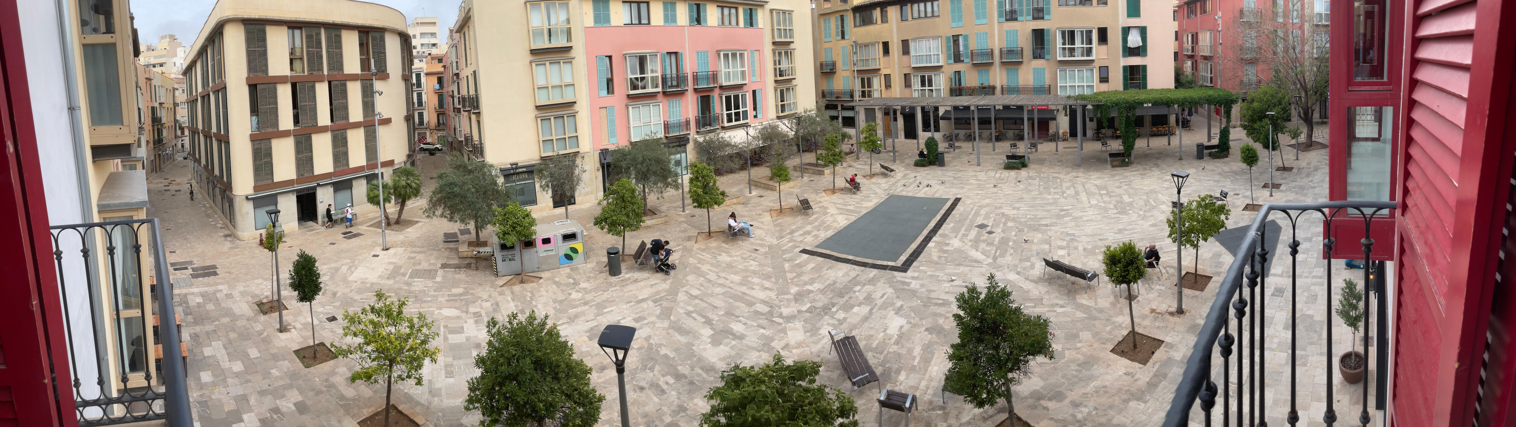 View of square from balcony.