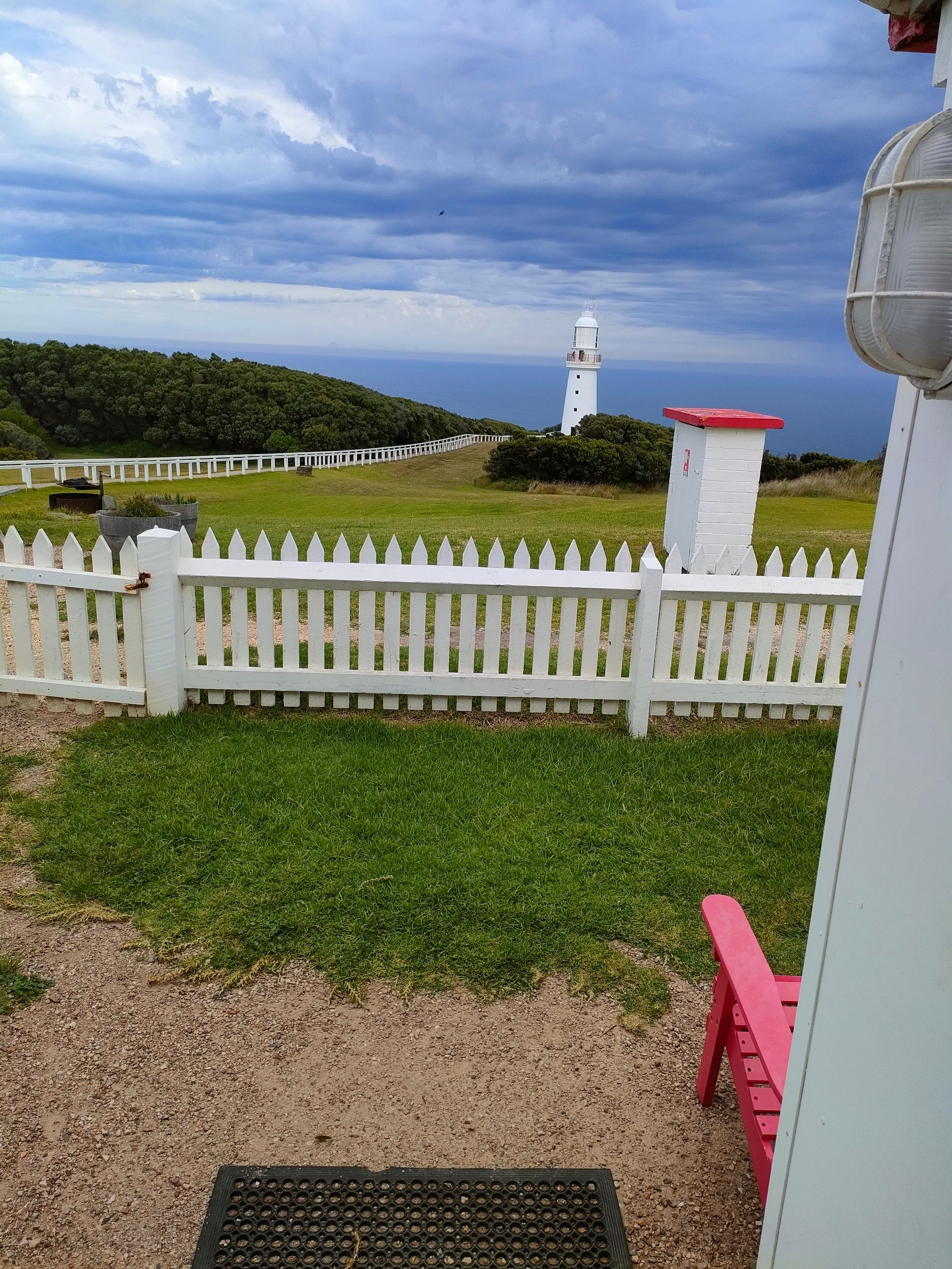 View of lighthouse from front door