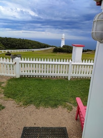 View of lighthouse from front door