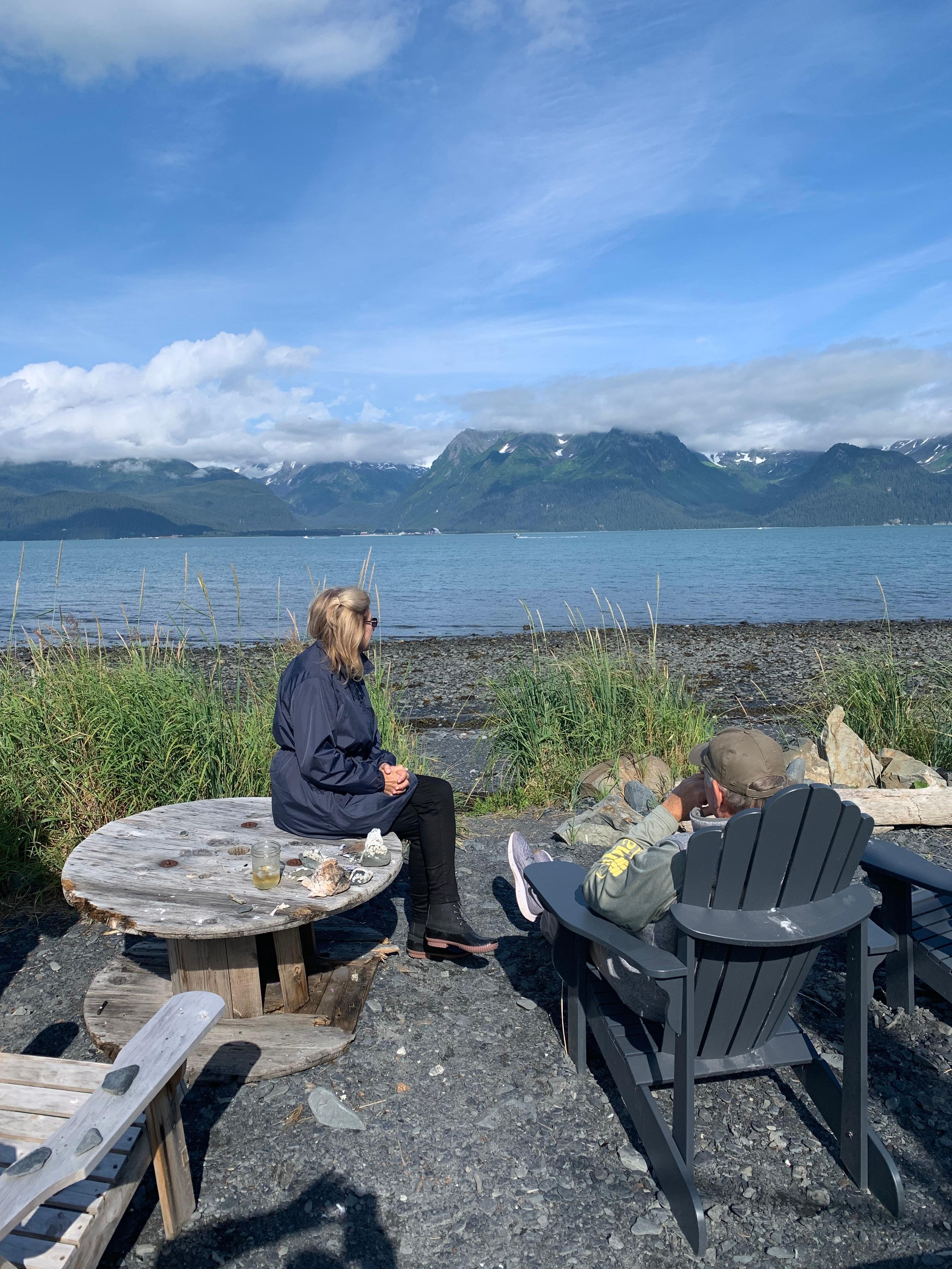 Outdoor seating for the cabin