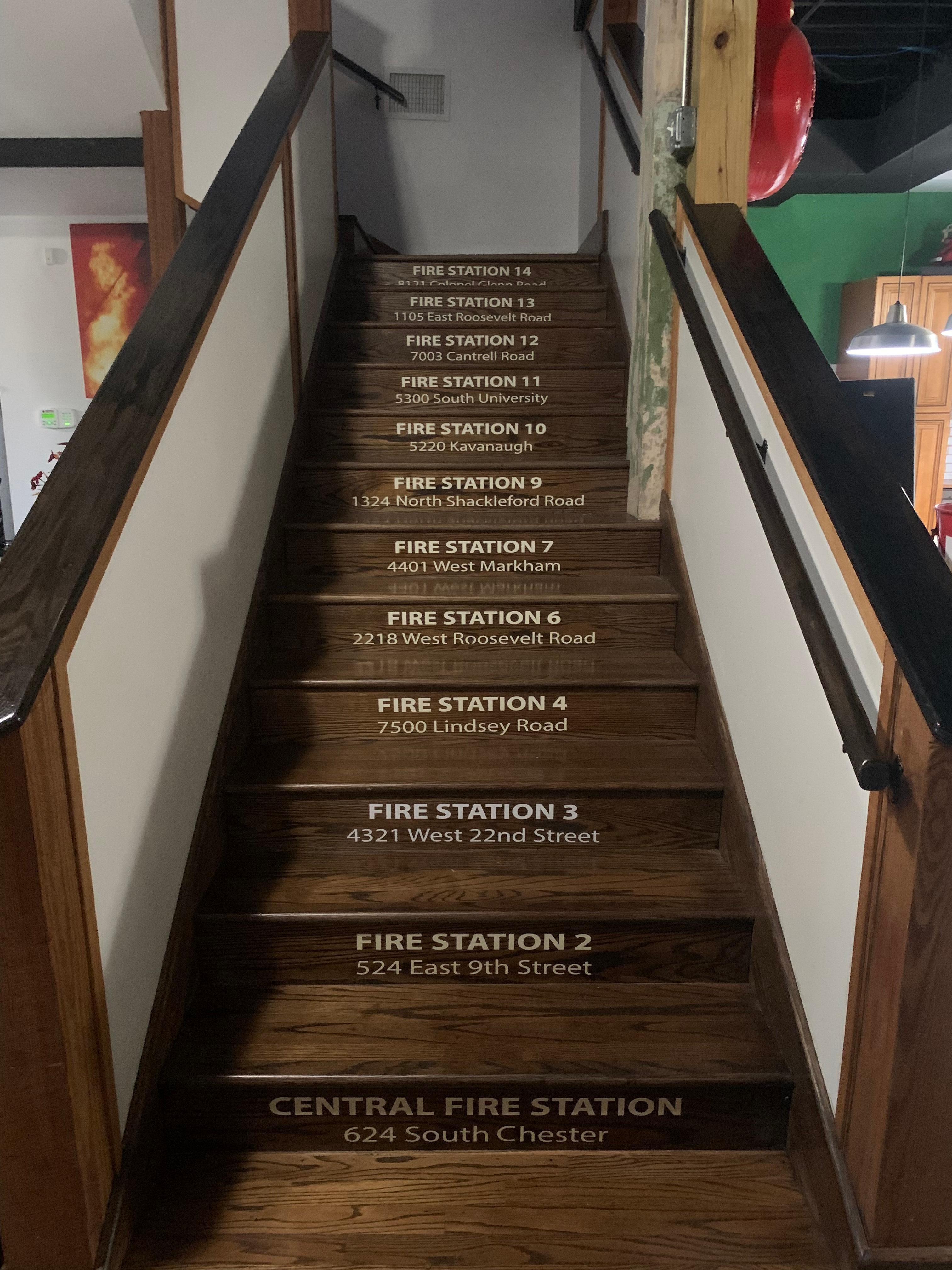 Stairs to the group rooms
