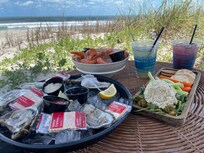 Bar and food service on the beach.