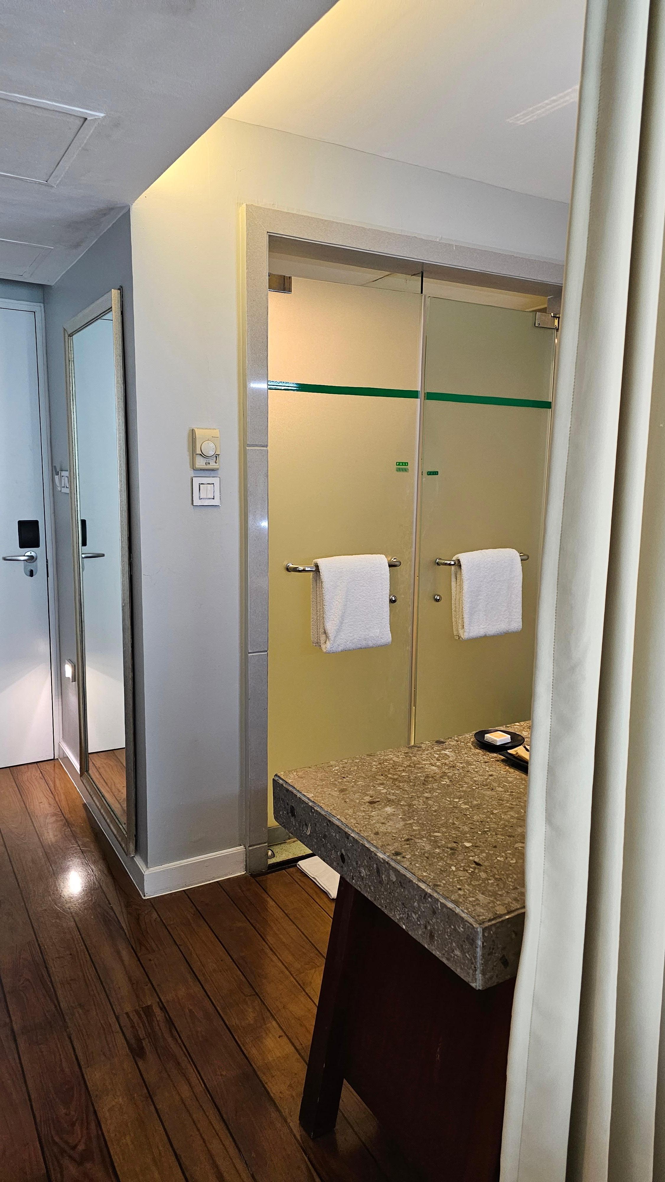 Shower and toilet