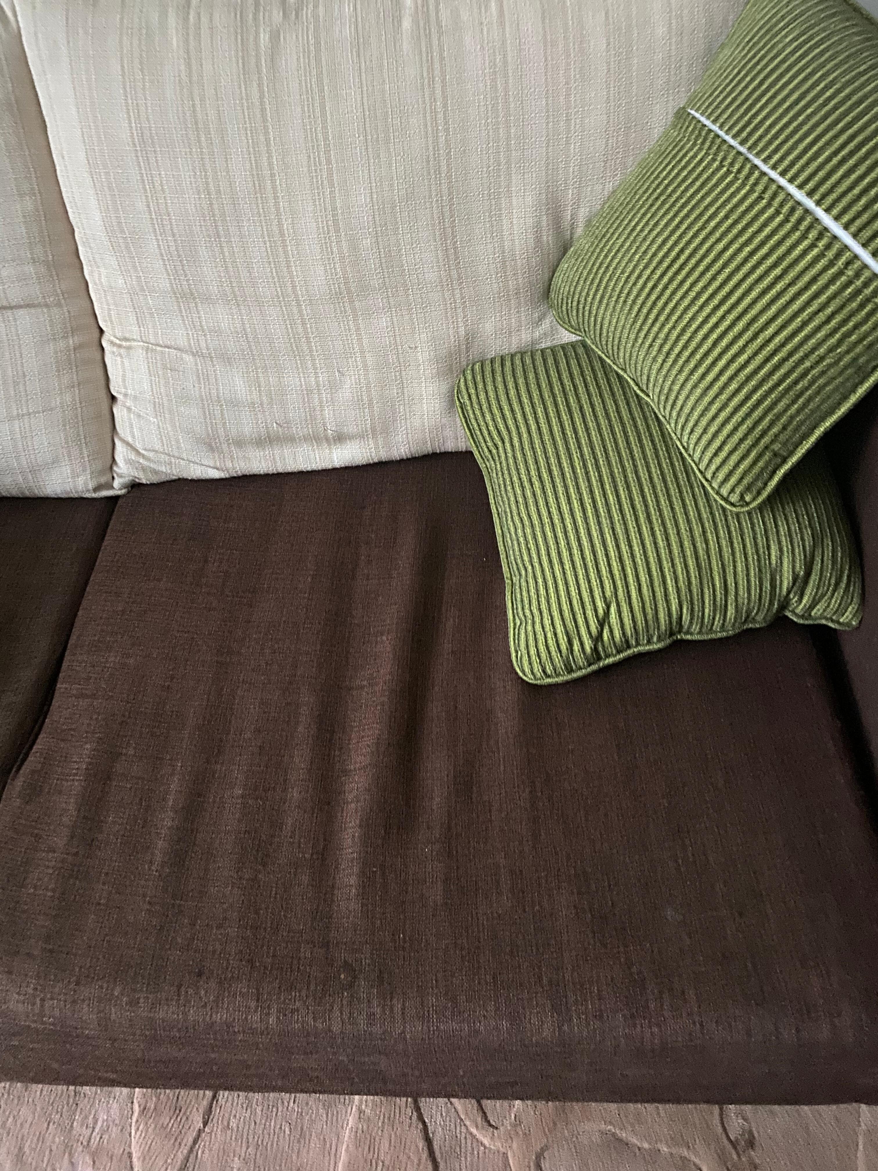 Food residues on couch