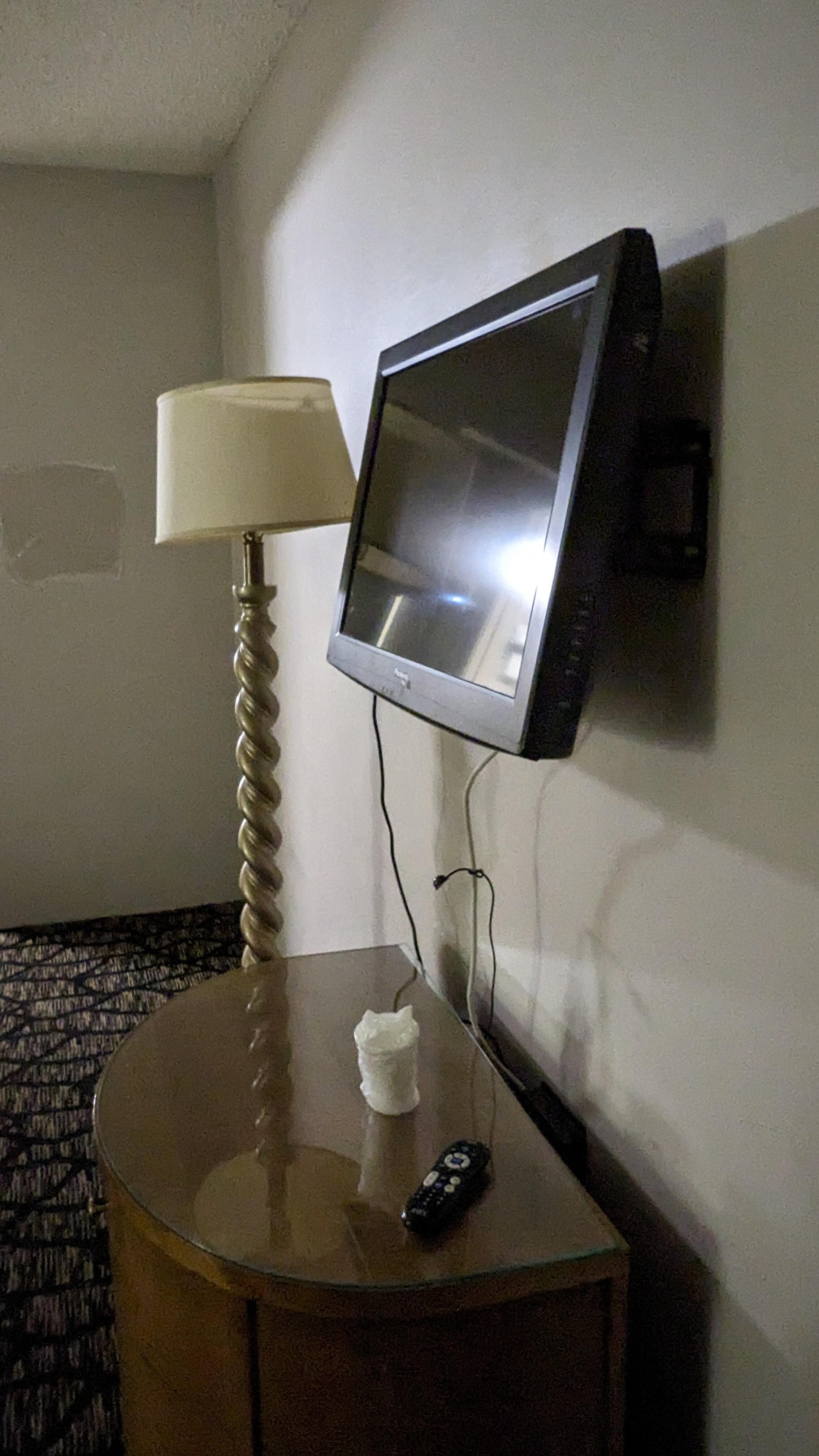 TV is facing the ceiling