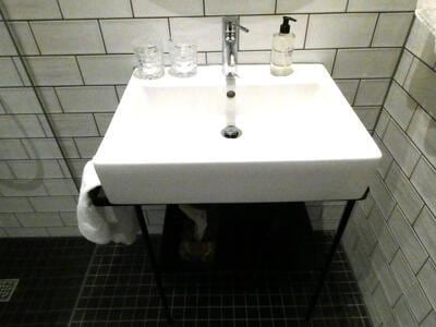 There’s a shelf under the sink.