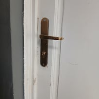 Door security was not safe, screws easy to undo and evidence of break in.