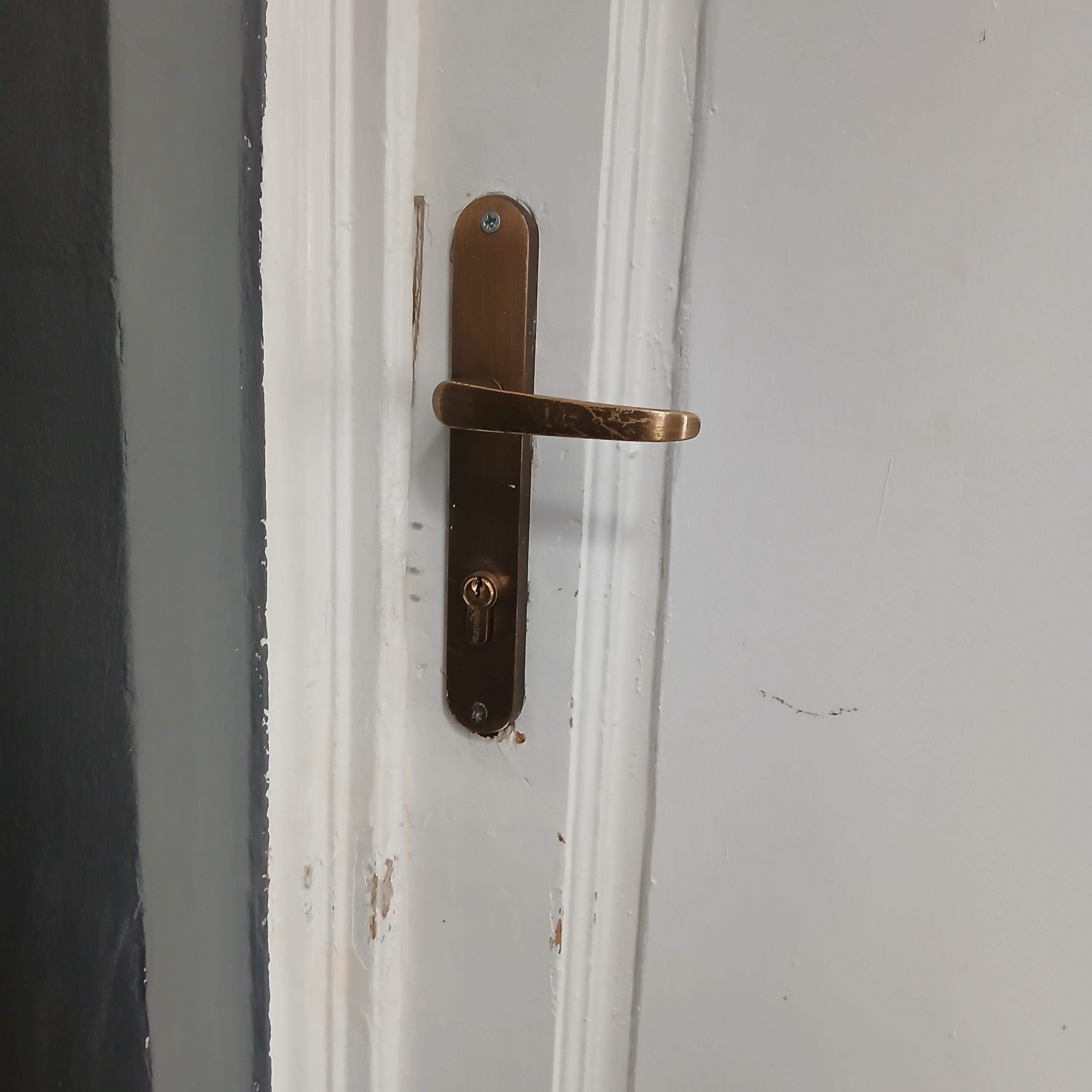 Door security was not safe, screws easy to undo and evidence of break in.