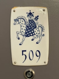 Whimsical Porsgrund Porcelain room numbers