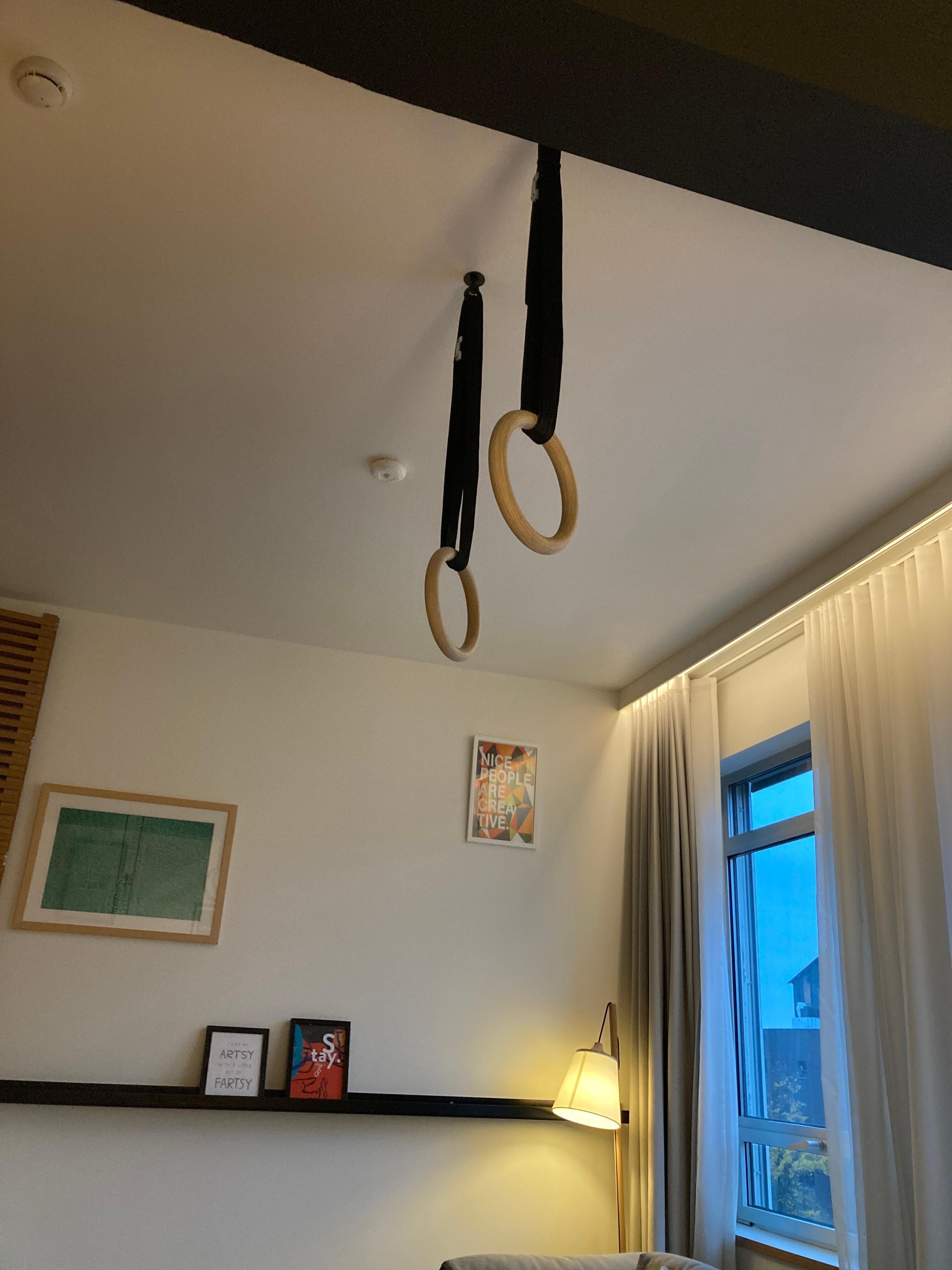部屋につり革ついてます。運動できます。