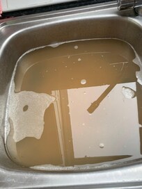 Blocked kitchen sink which didn’t drain