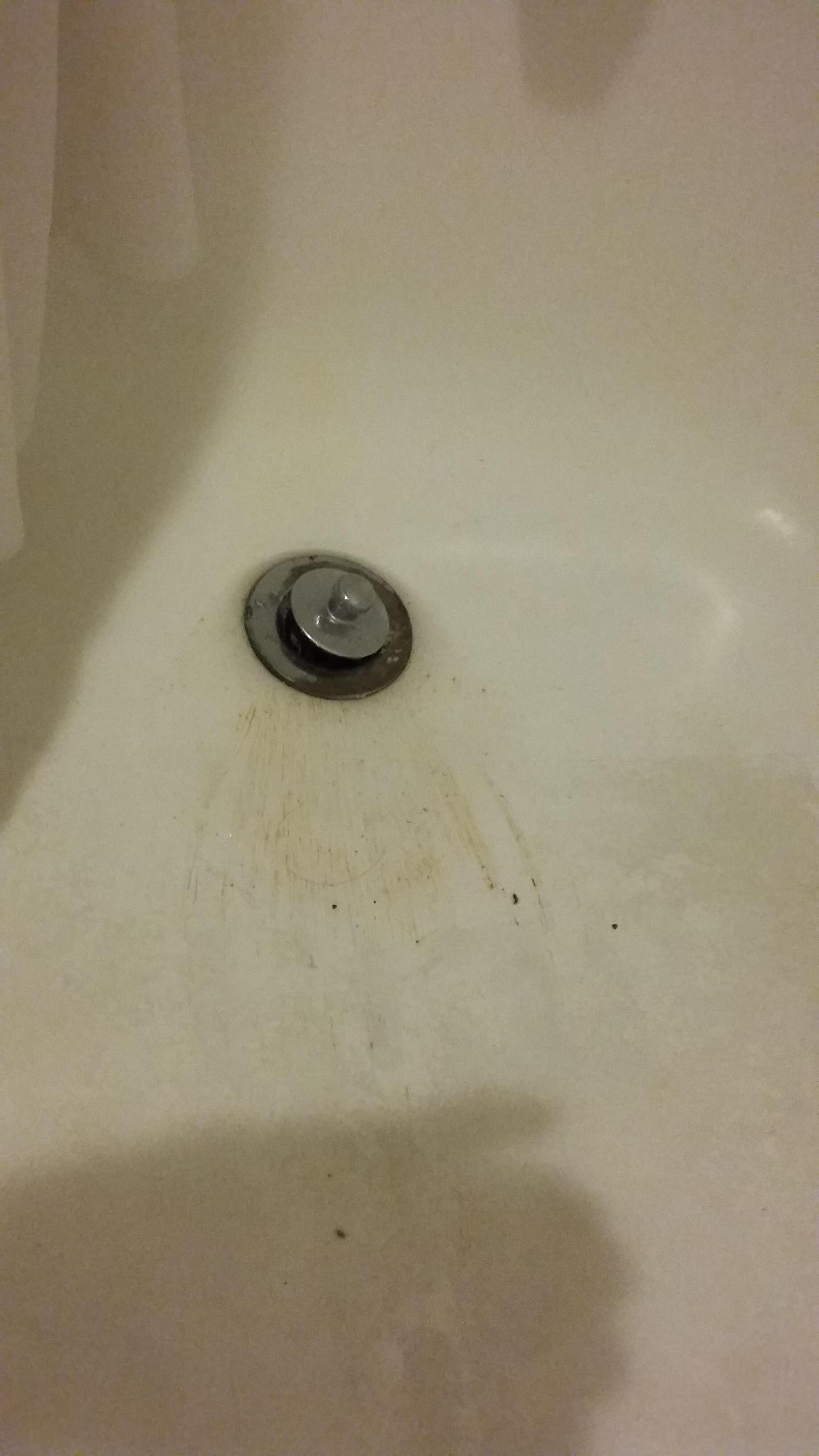 Dirt in corner of bathroom (all corners the same).