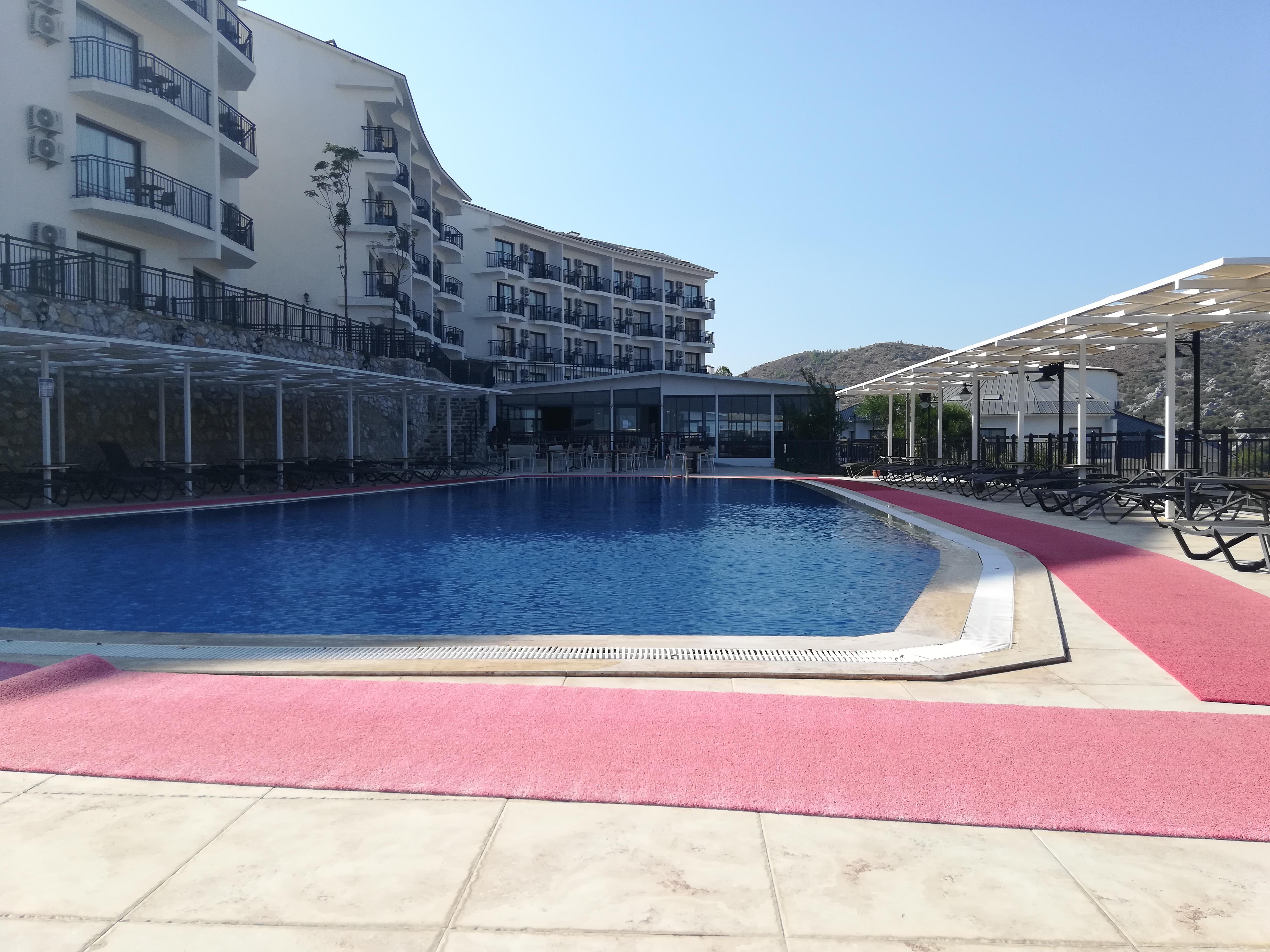 The upper accommodation and pool