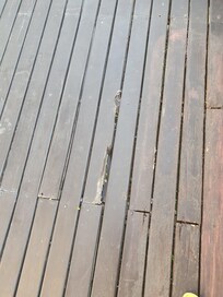 Cracked floor planks