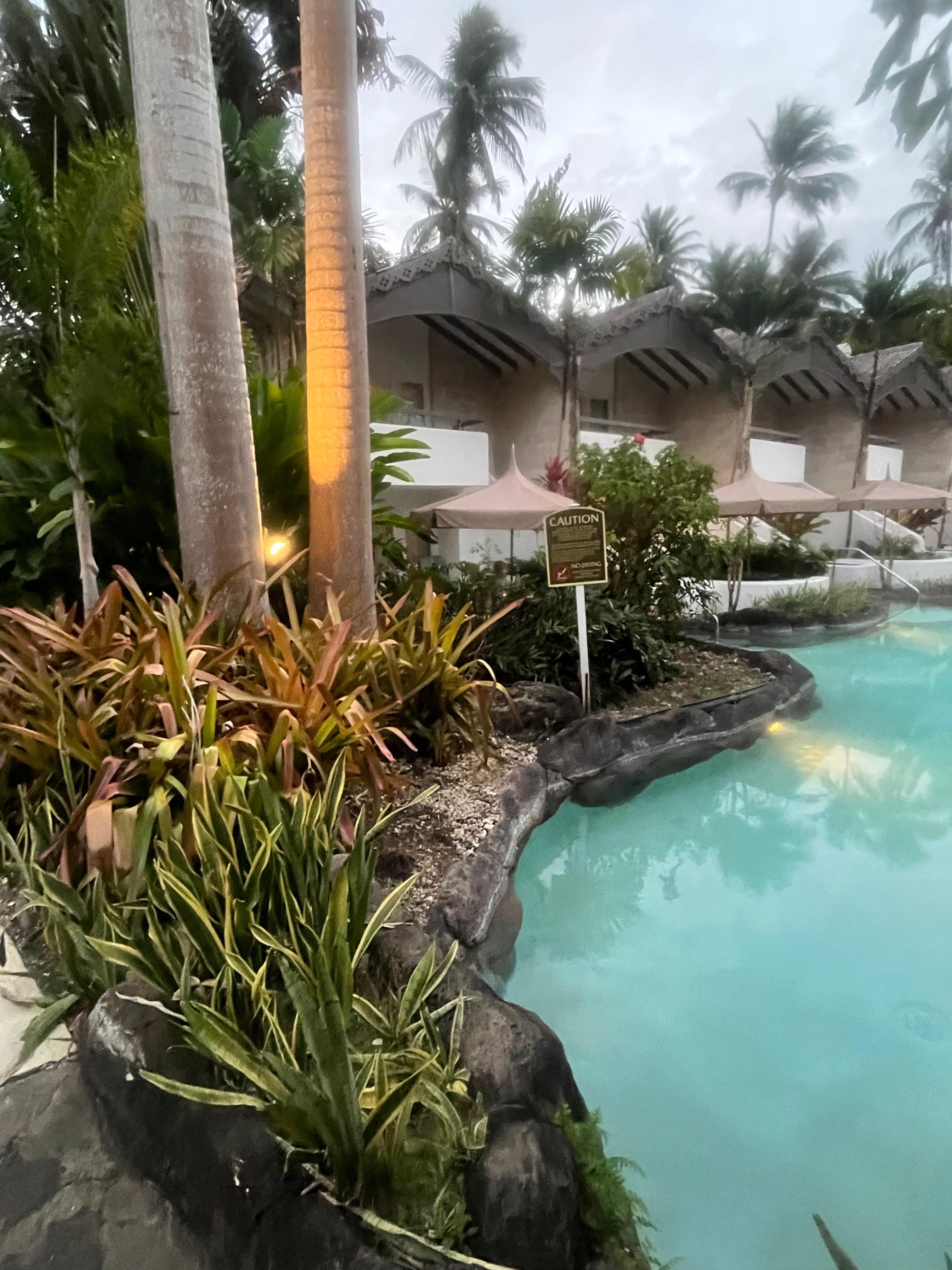 Side view of our patio and pool. 