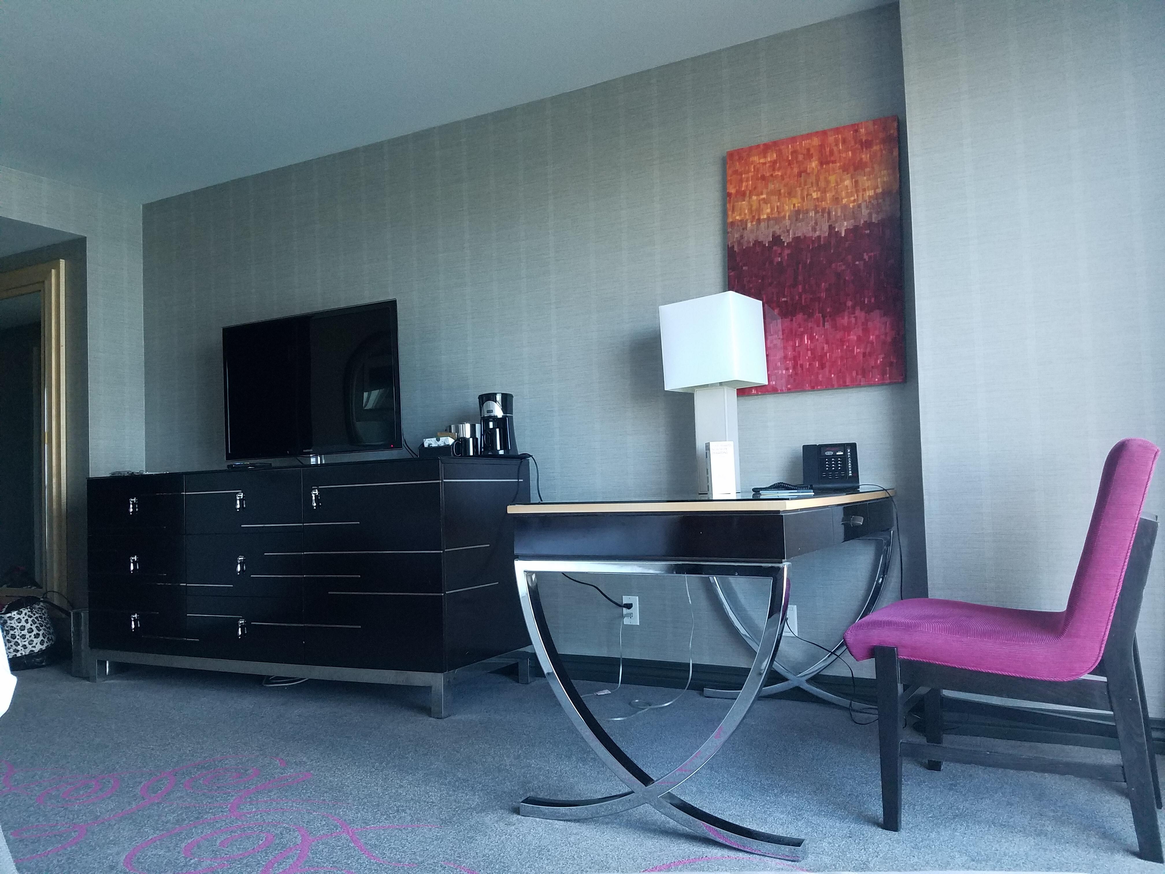 desk and tv