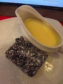 Xmas pud with brandy sauce