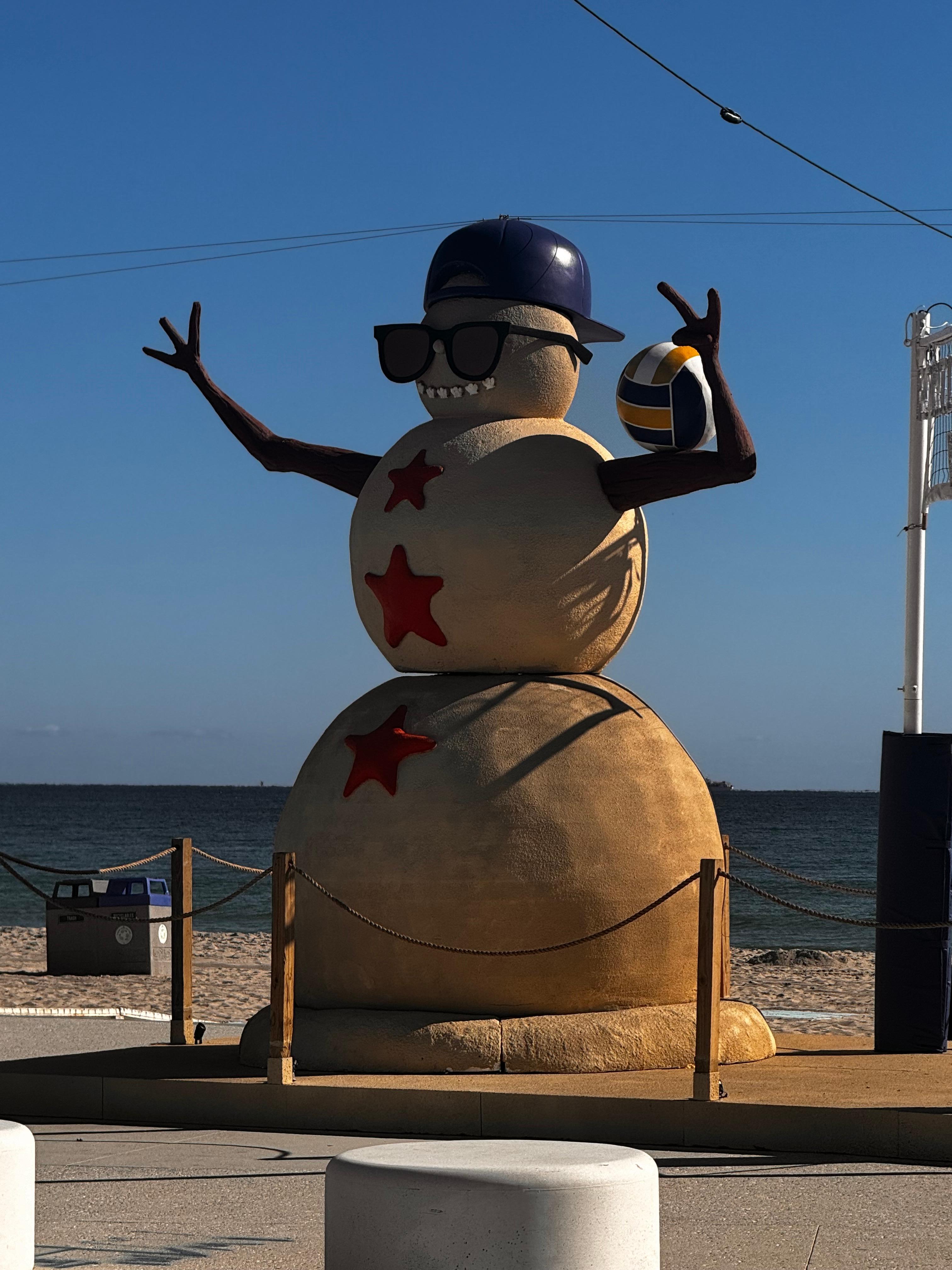 Sand Snowman not far from the Hotel