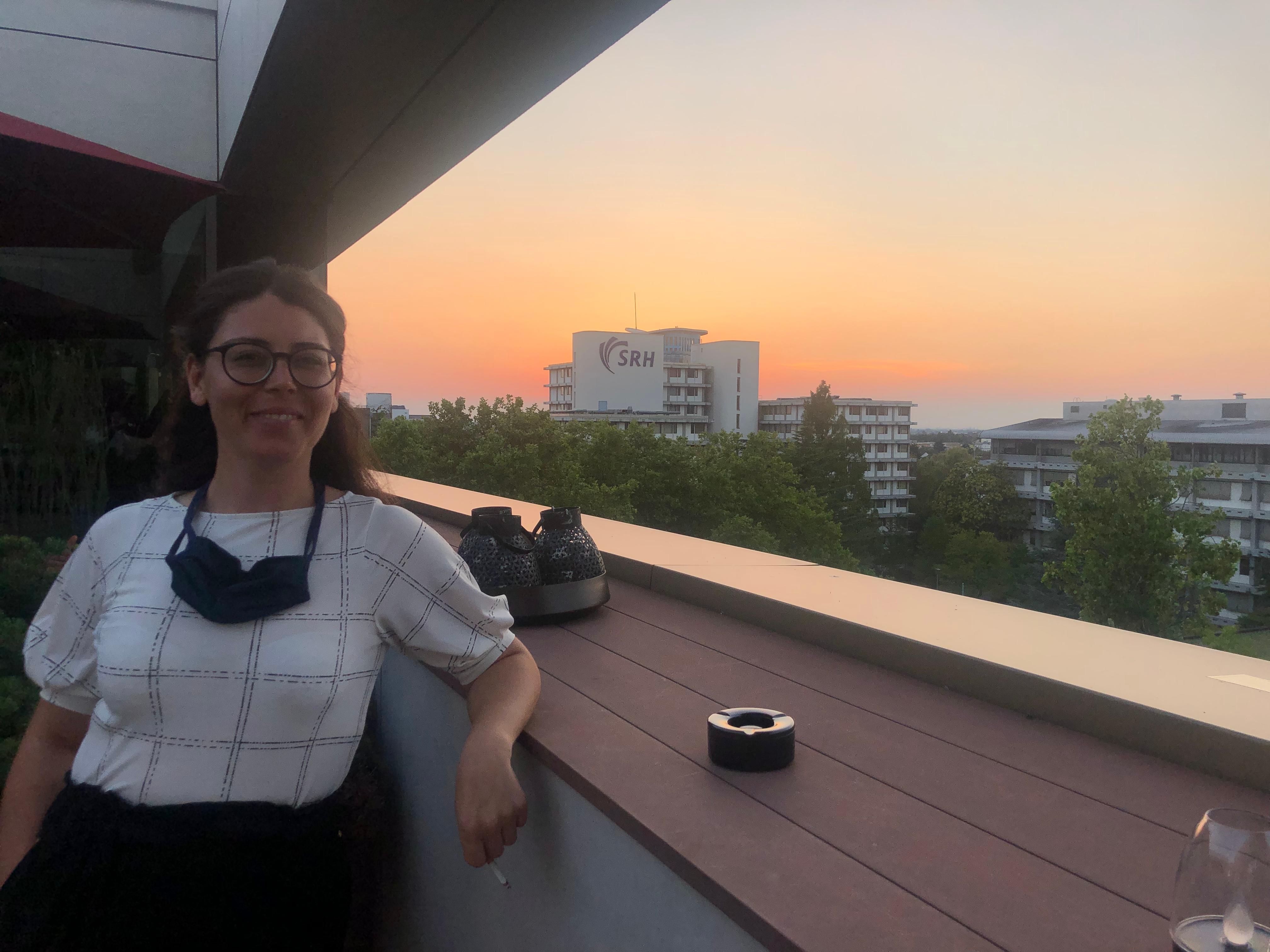 Rooftop sunset and drinks with friends