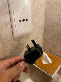 Couldn’t plug in the hair dryer to wall power outlet.