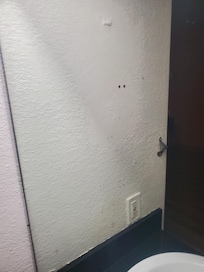 Blood splattered on the mirror