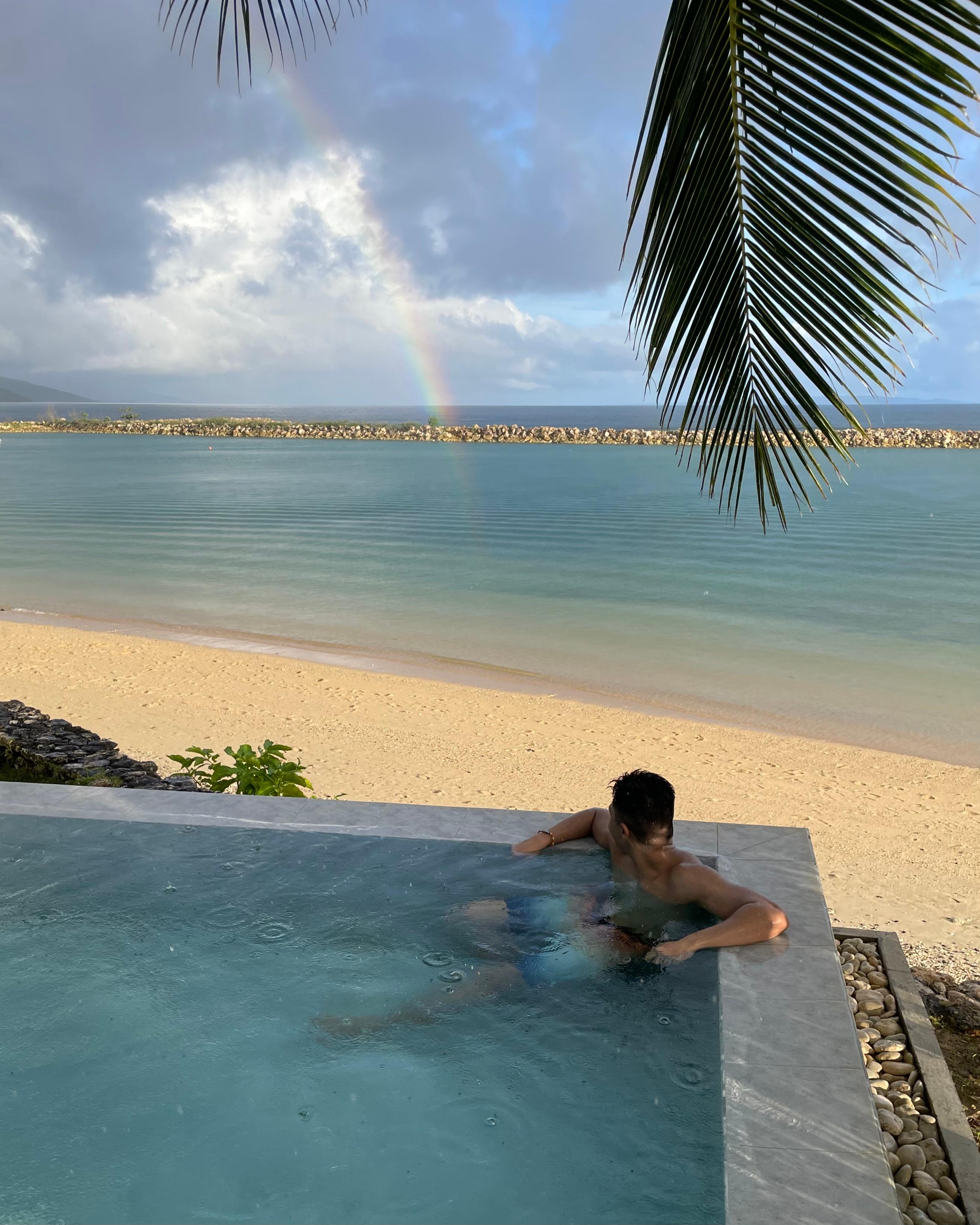 plunge pool overlooking the beach