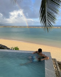 plunge pool overlooking the beach