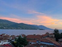 Sunset view from penthouse balcony