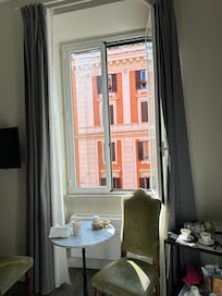 Morning espressos in our room