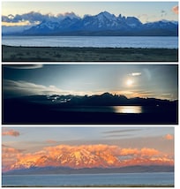 Evening, night and morning view from our room