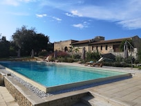 The masseria from the swimming pool