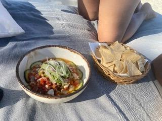 Fresh ceviche on the beach