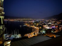 Night time view from the balcony. (Partial sea view room.)