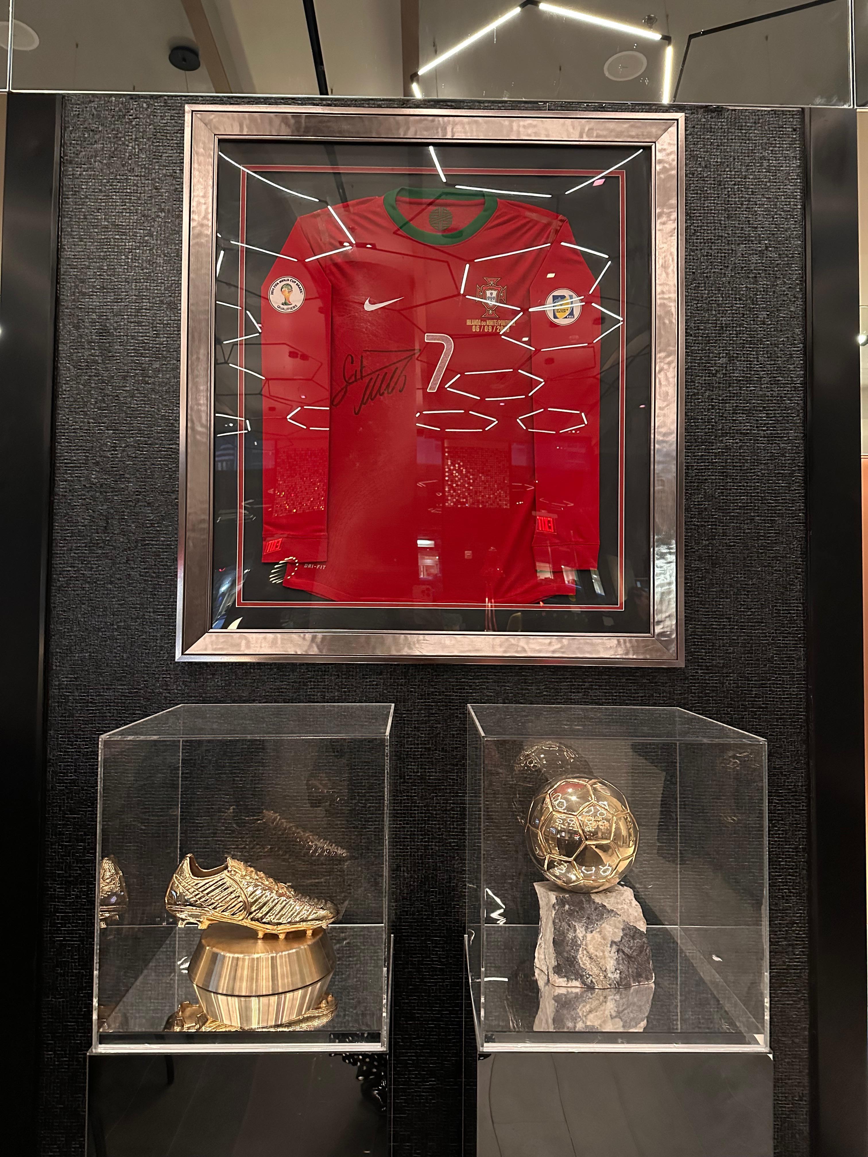 Lobby displays of Ronaldo’s items